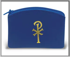 Blue Calf grain Vinyl Rosary Pouch