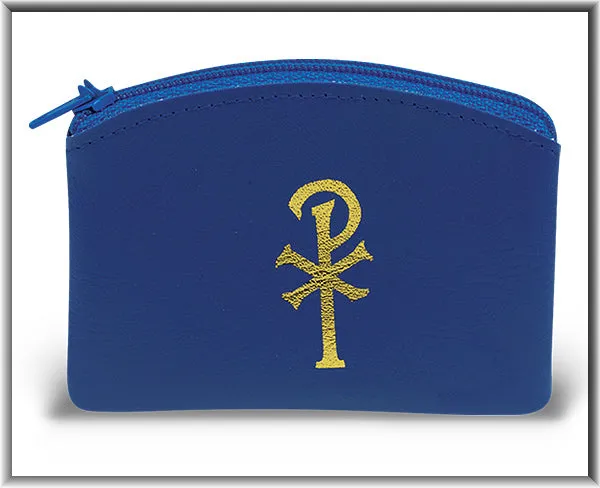 Blue Calf grain Vinyl Rosary Pouch