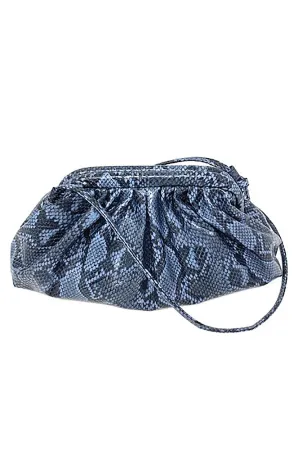 Blue Snakeskin Crossbody Bag