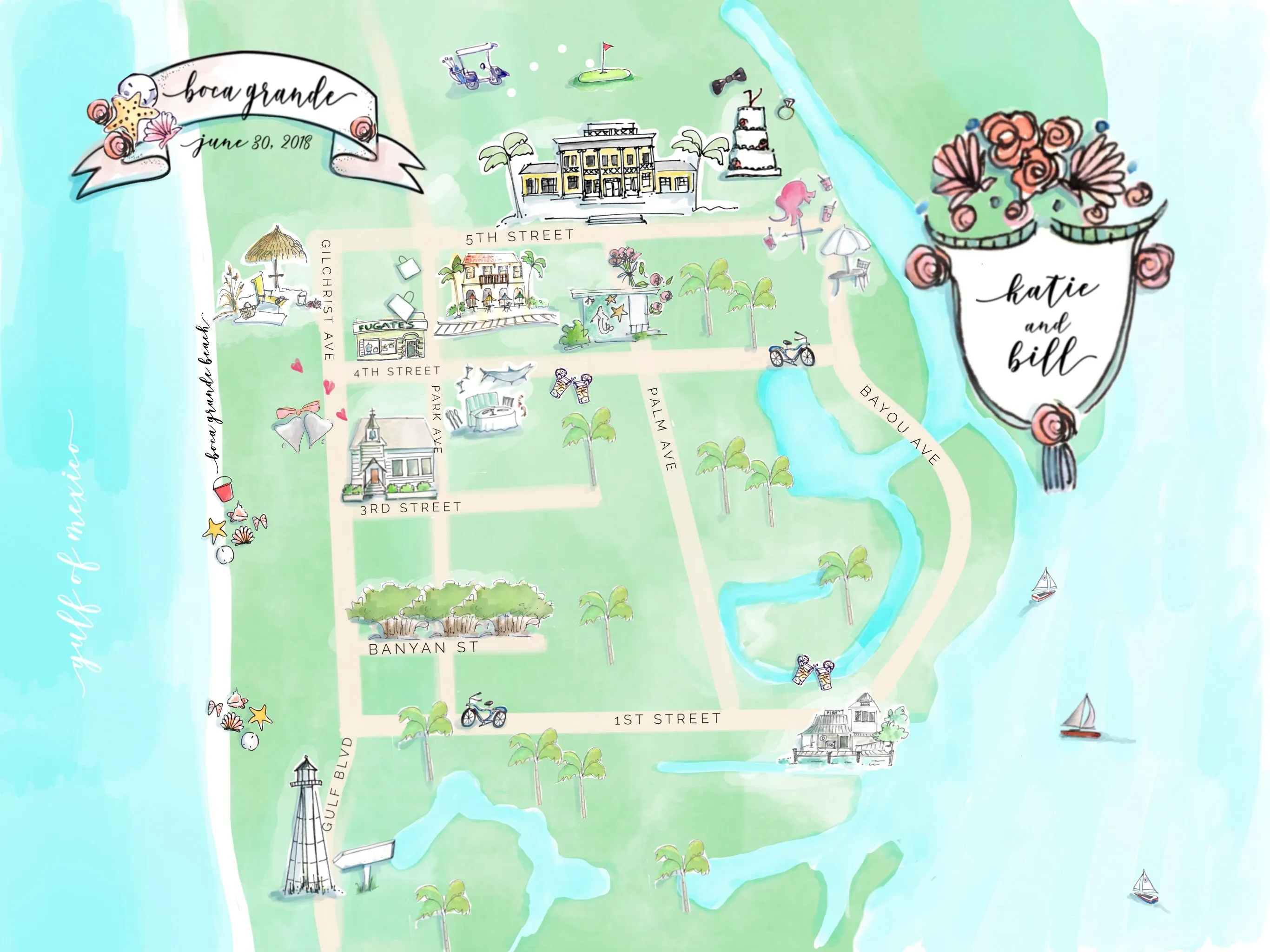 Boca Grande, Florida wedding map