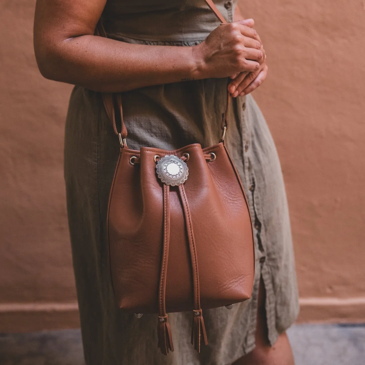 Bola Leather Bucket Bag