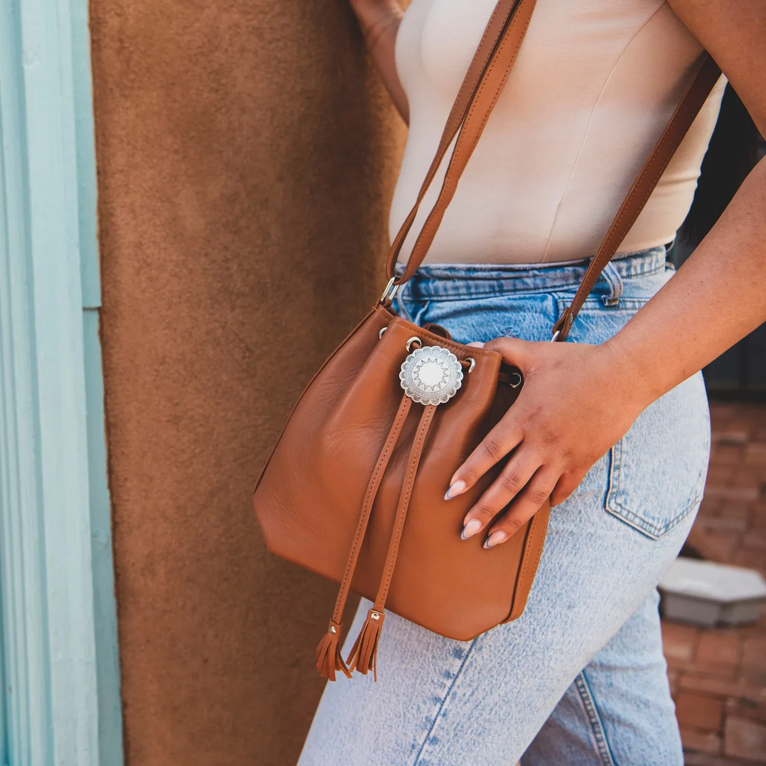Bola Leather Bucket Bag
