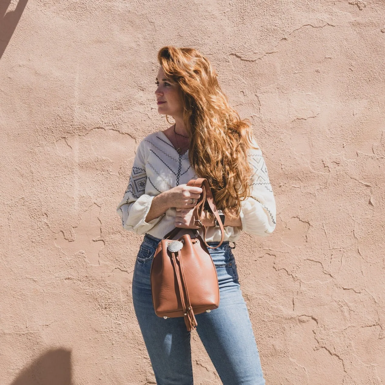 Bola Leather Bucket Bag