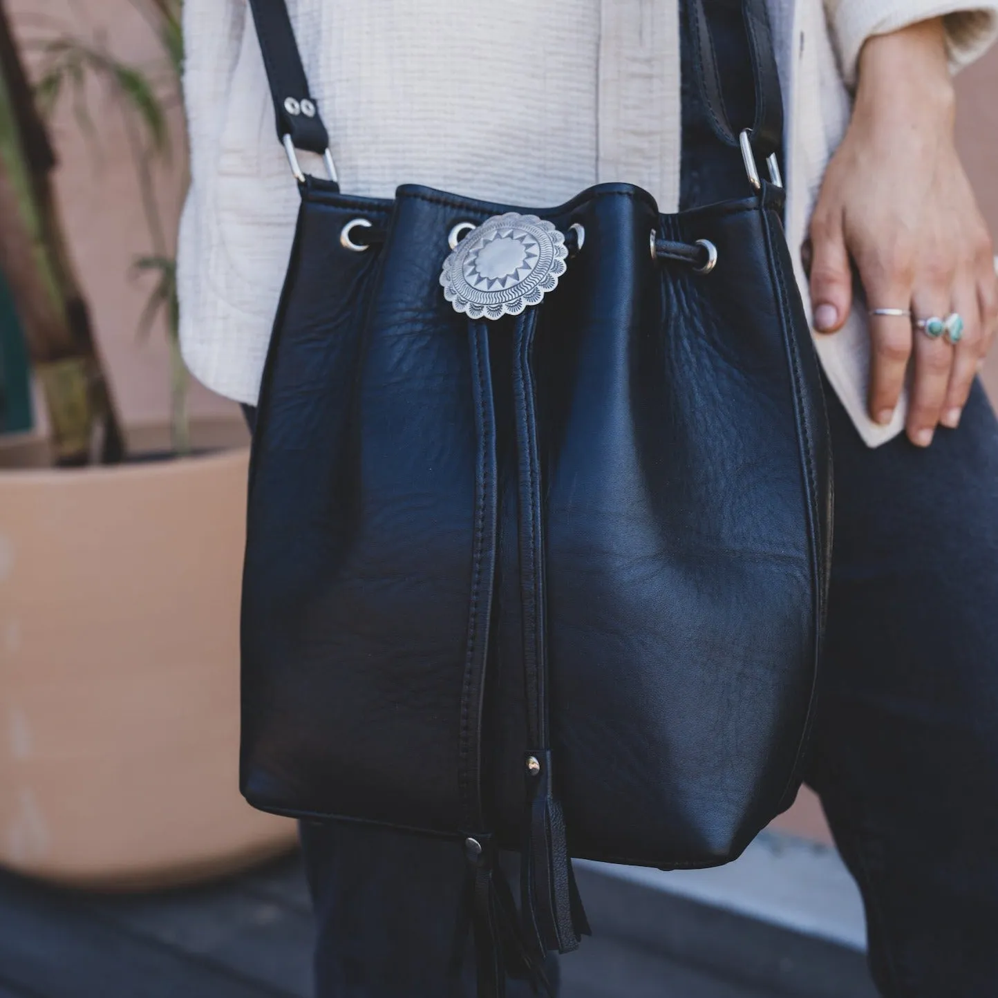 Bola Leather Bucket Bag