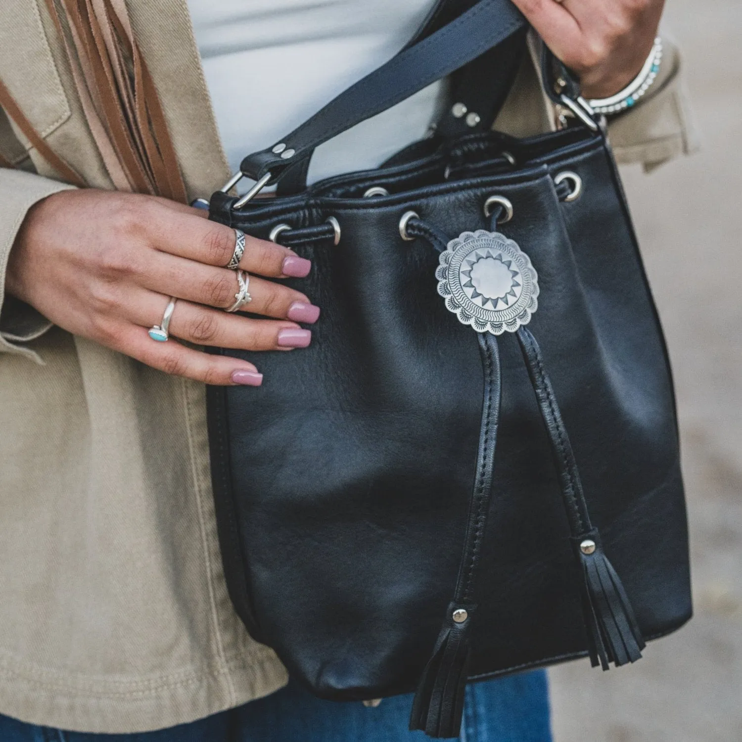 Bola Leather Bucket Bag