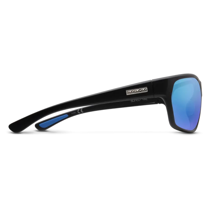 Boone - Matte Black   Polarized Blue Mirror Lenses