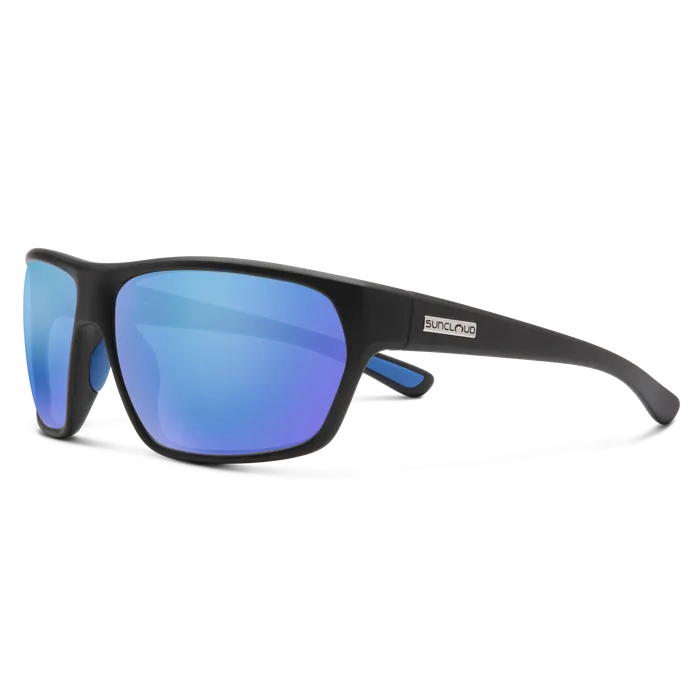 Boone - Matte Black   Polarized Blue Mirror Lenses
