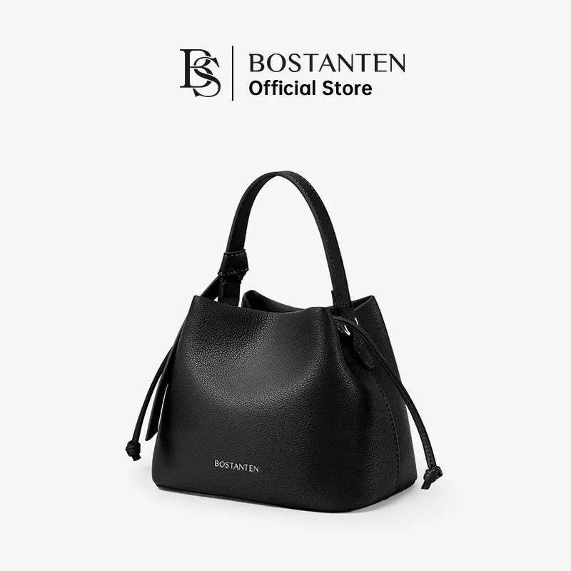Bostanten Strawstring Bucket Bag in Black
