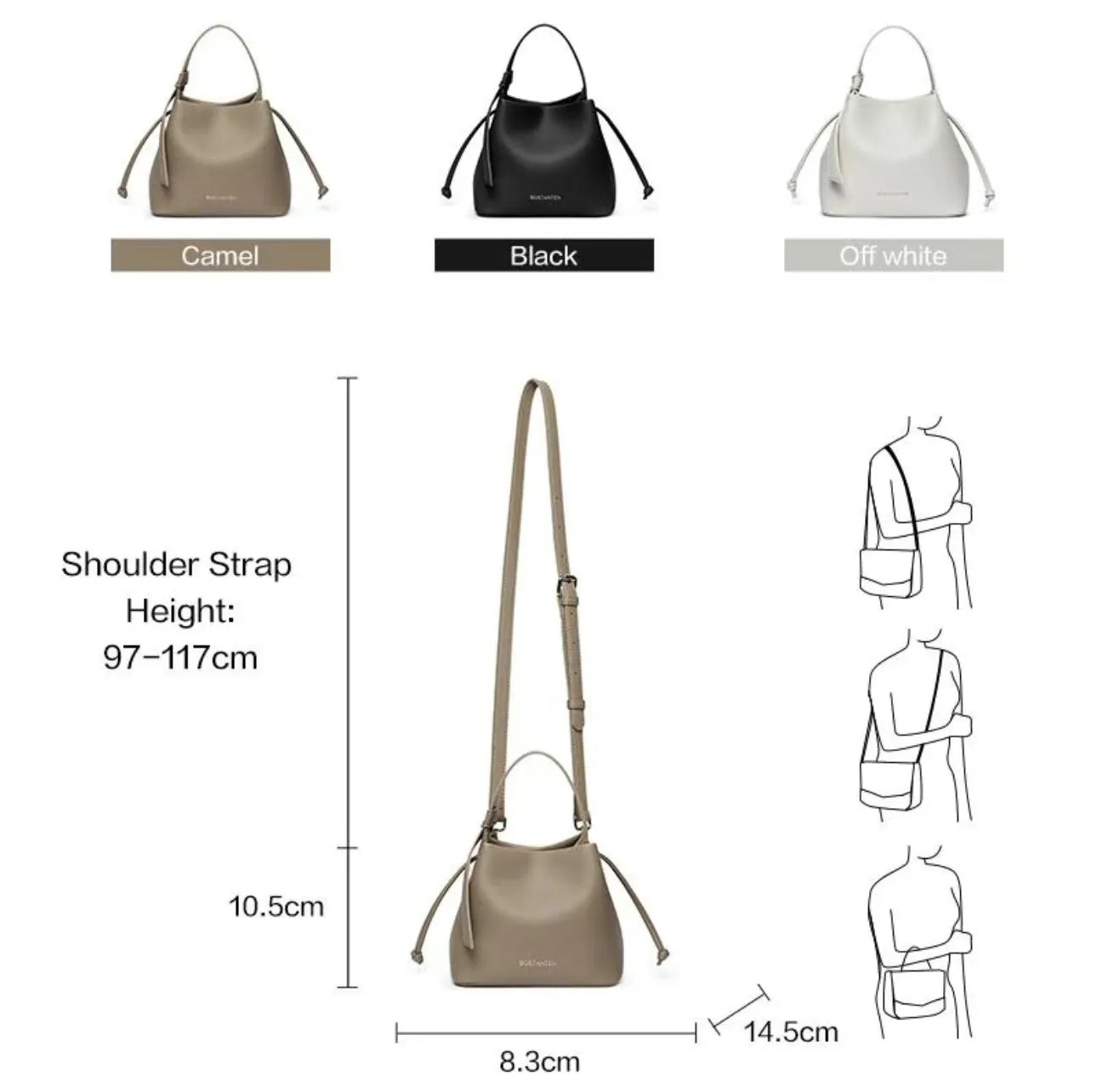 Bostanten Strawstring Bucket Bag in Black