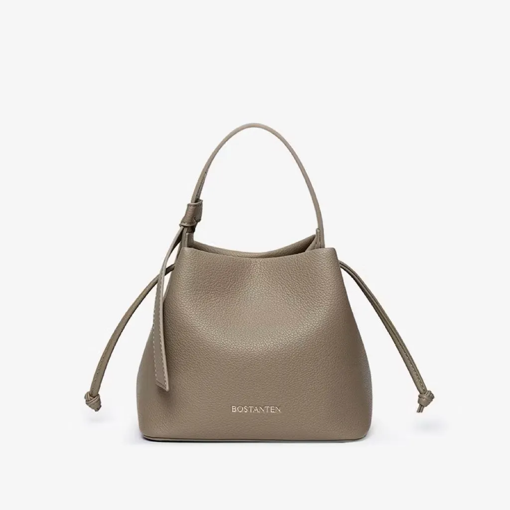 Bostanten Strawstring Bucket Bag in Camel