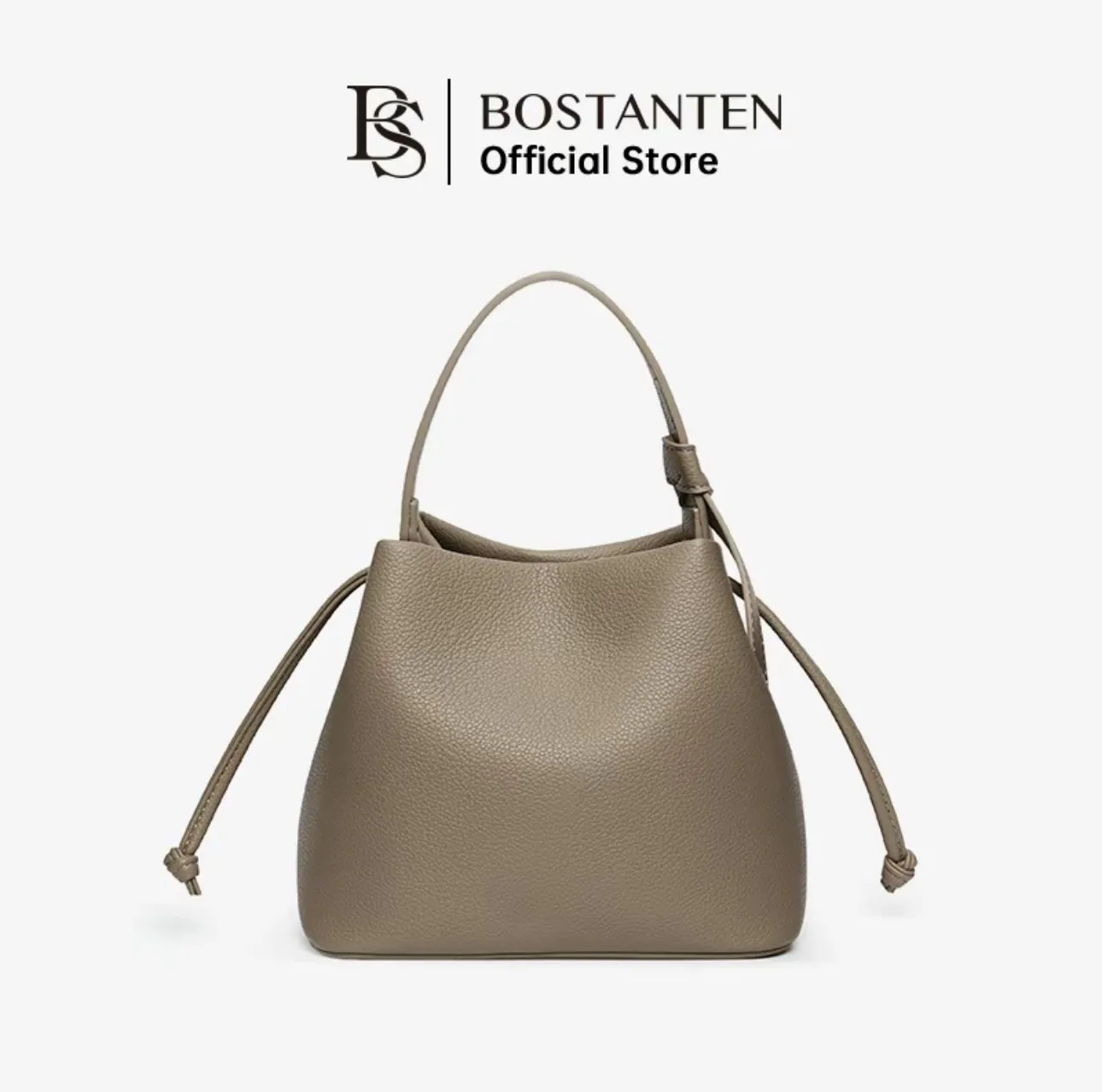Bostanten Strawstring Bucket Bag in Camel