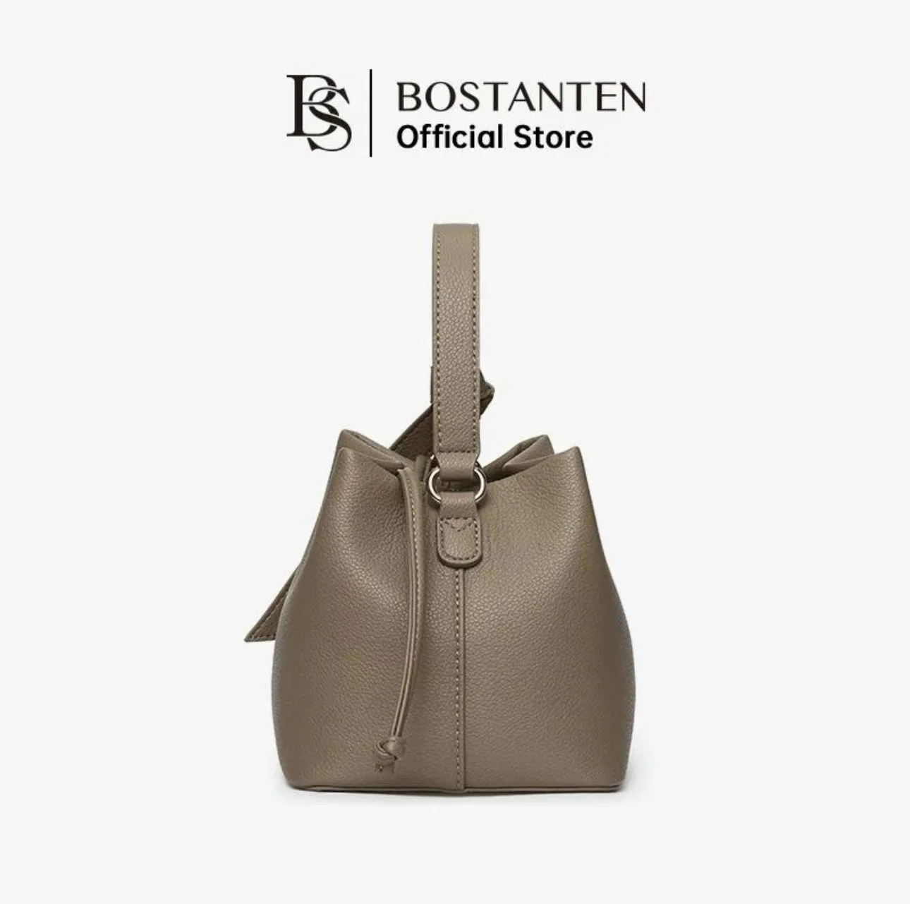 Bostanten Strawstring Bucket Bag in Camel