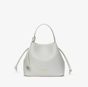 Bostanten Strawstring Bucket Bag in Off White