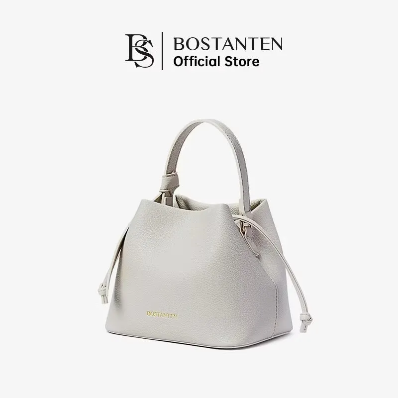 Bostanten Strawstring Bucket Bag in Off White