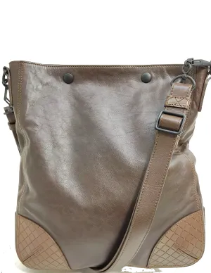 Bottega Veneta Italy. Brownish Leather Shoulder Bag / Crossbody Bag