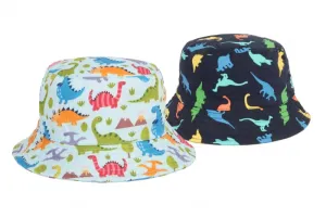 Boys Blue Dinosaur Bucket Hat