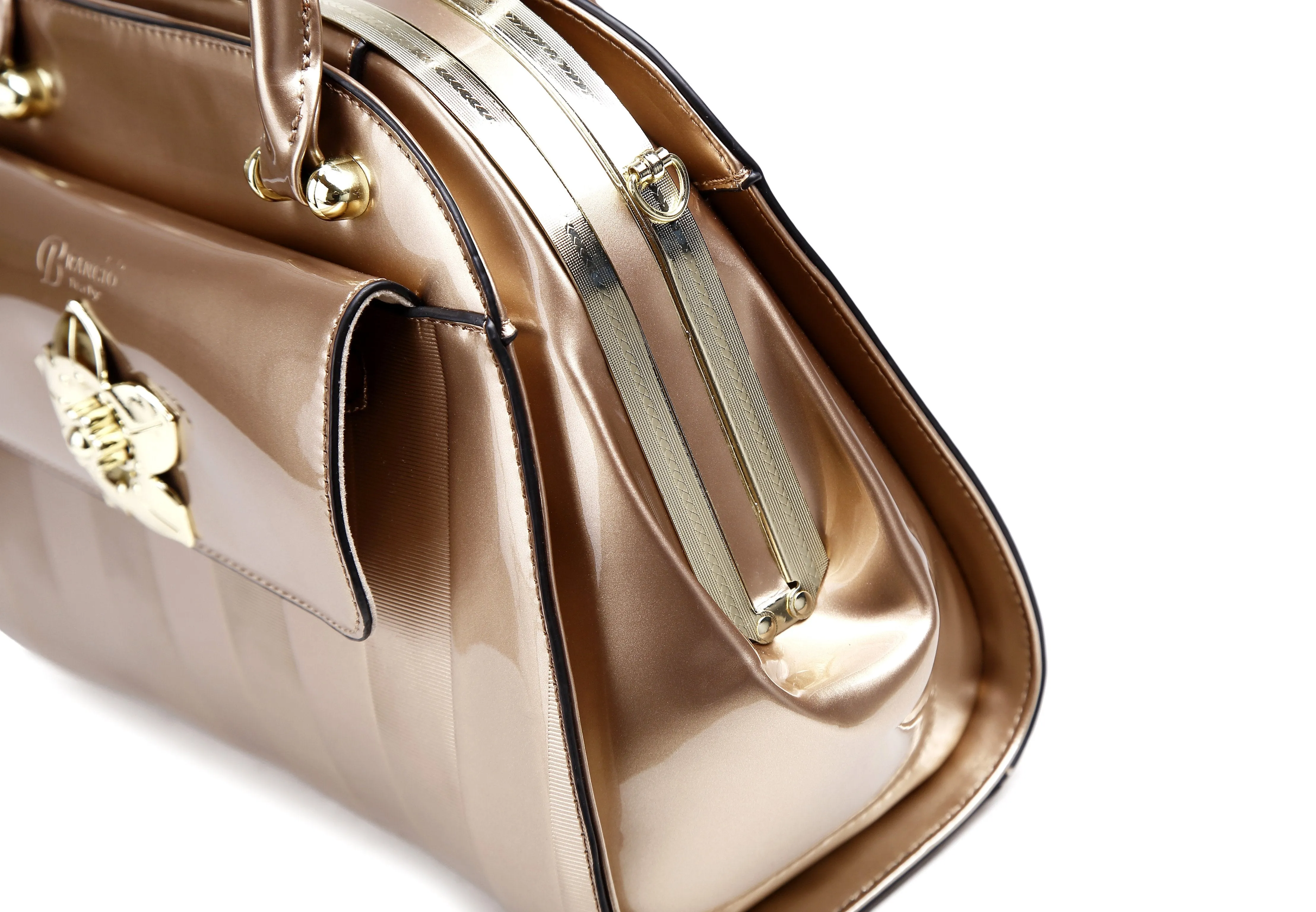 Brangio Italy Elegant Patent Handbag