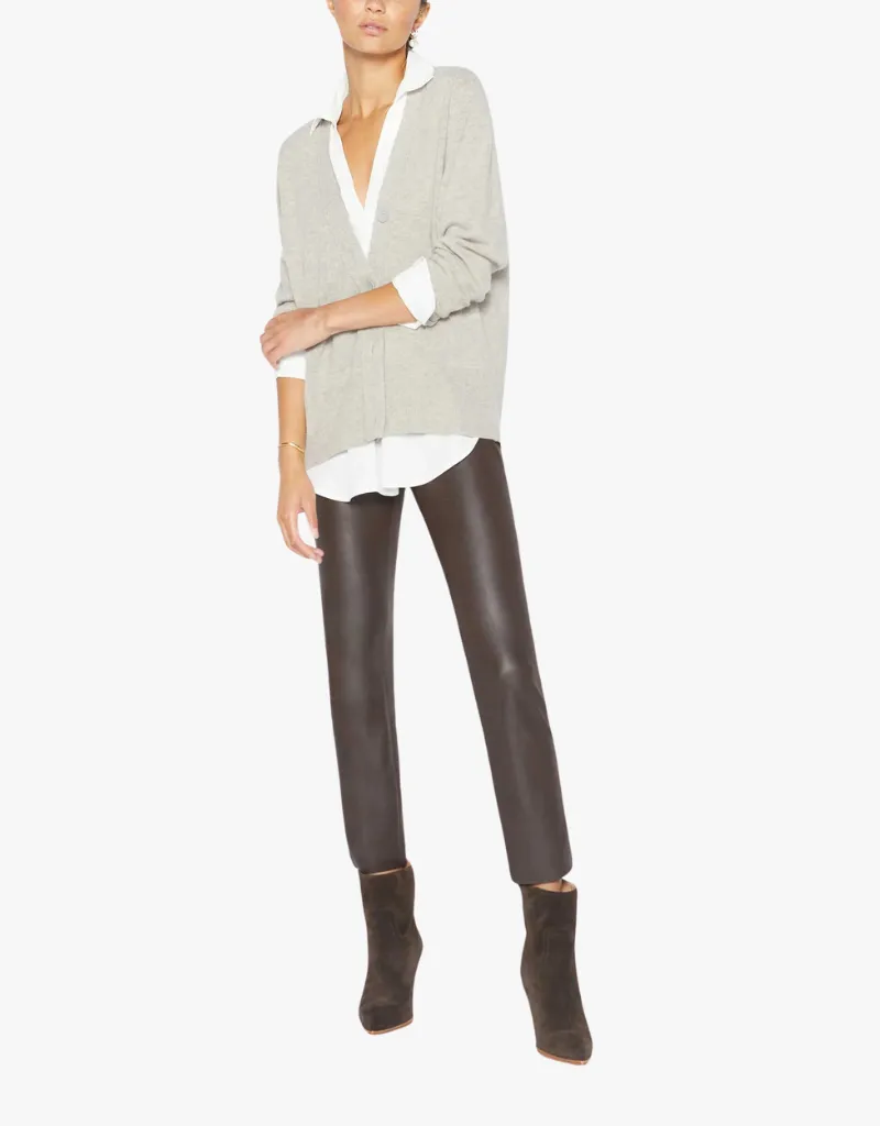 Brochu Walker Callie Layered Looker Cardigan in Camel Melange & White