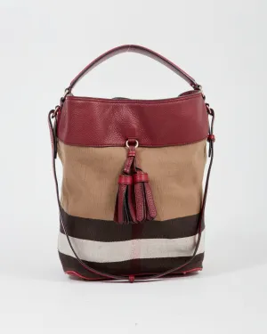 Burberry Burgundy Ashby Bucket Bag