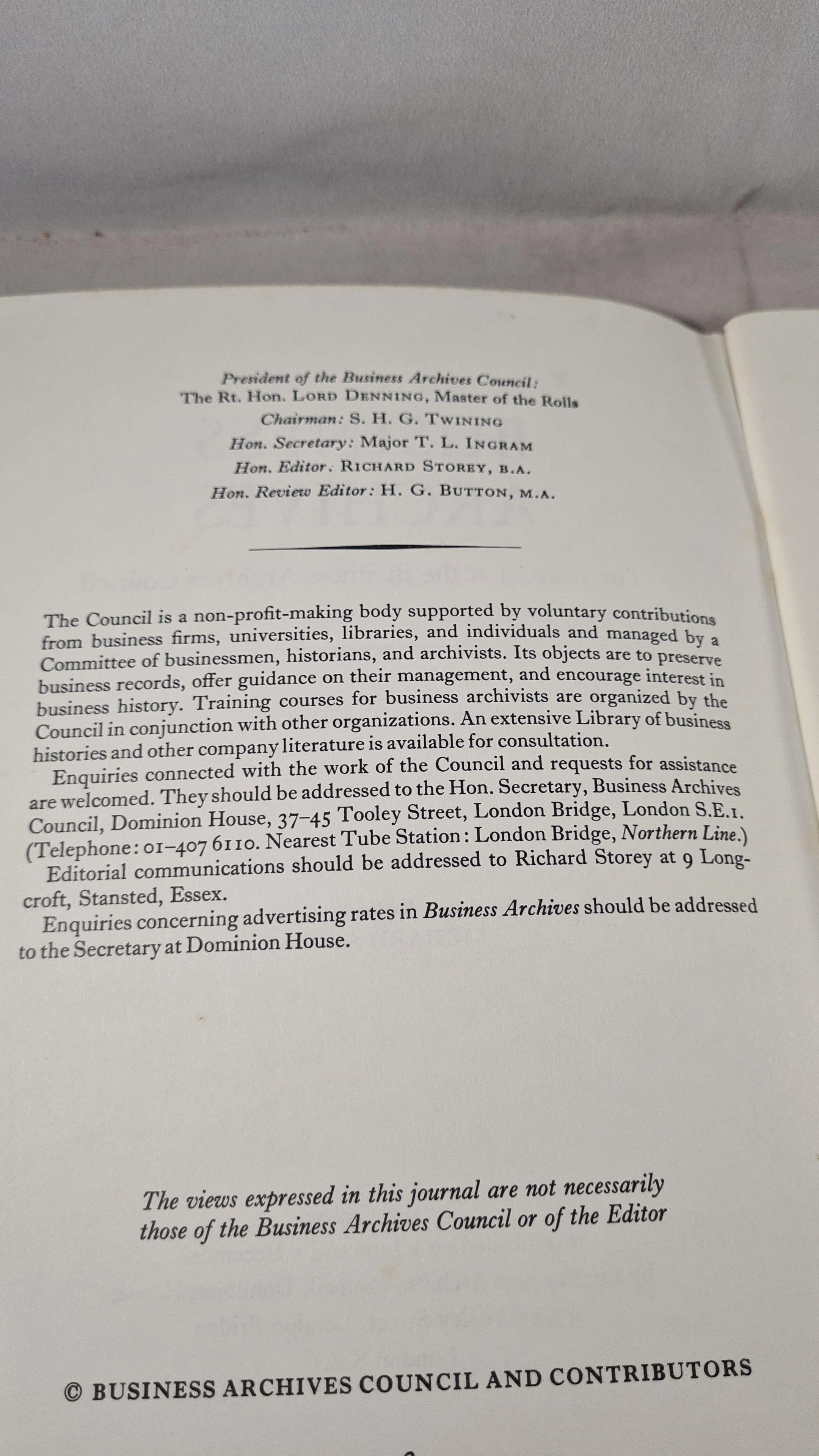 Business Archives Number 36 & 37 1972, - Number 40 1974 & Number 41 1976