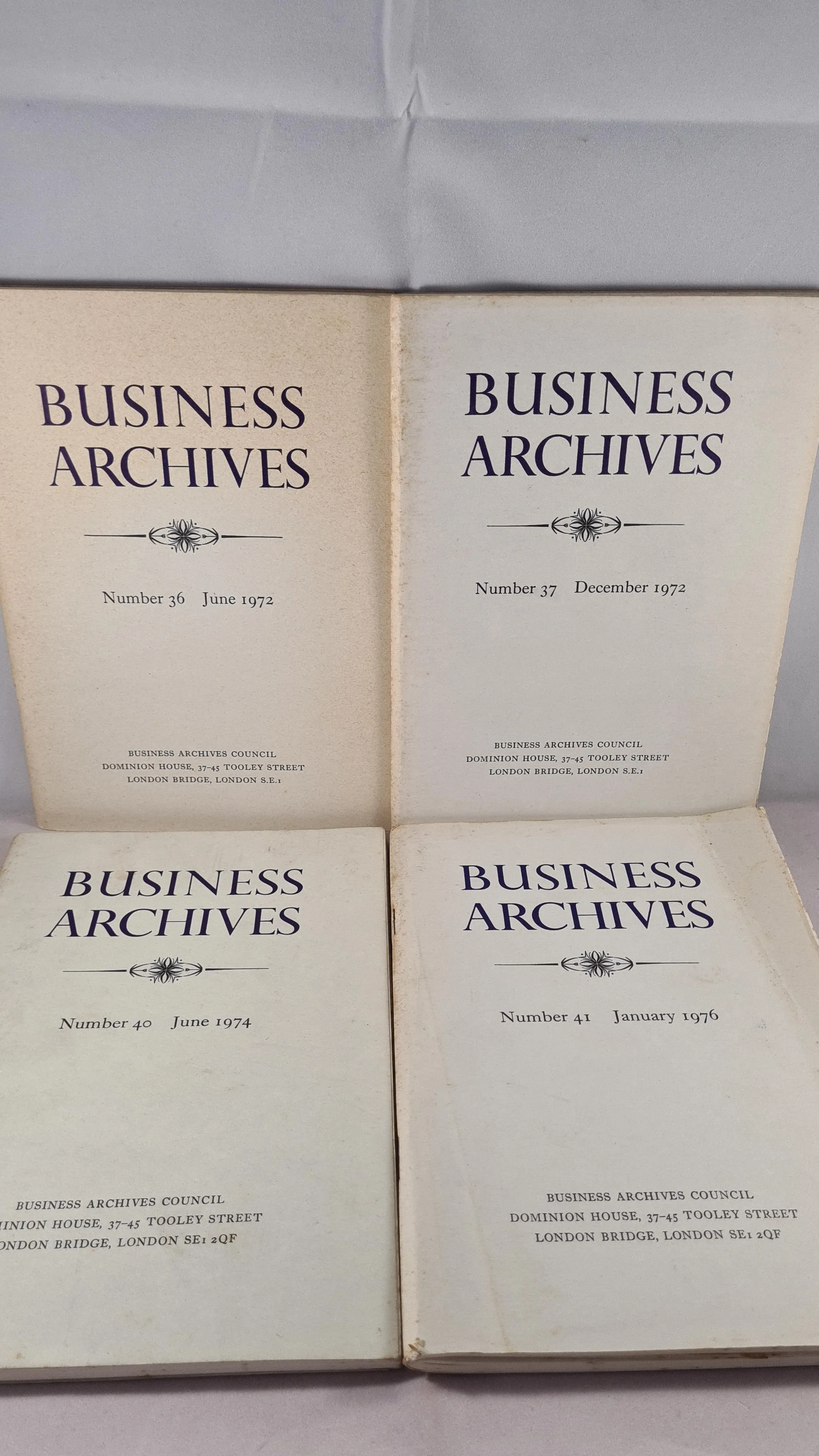 Business Archives Number 36 & 37 1972, - Number 40 1974 & Number 41 1976