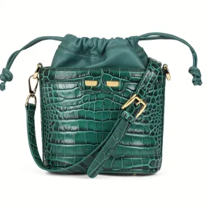 Byrd Bucket in Emerald Croc