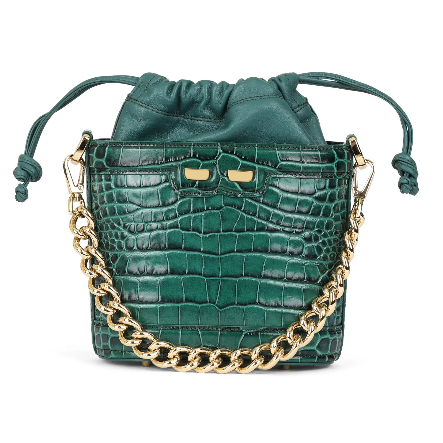 Byrd Bucket in Emerald Croc