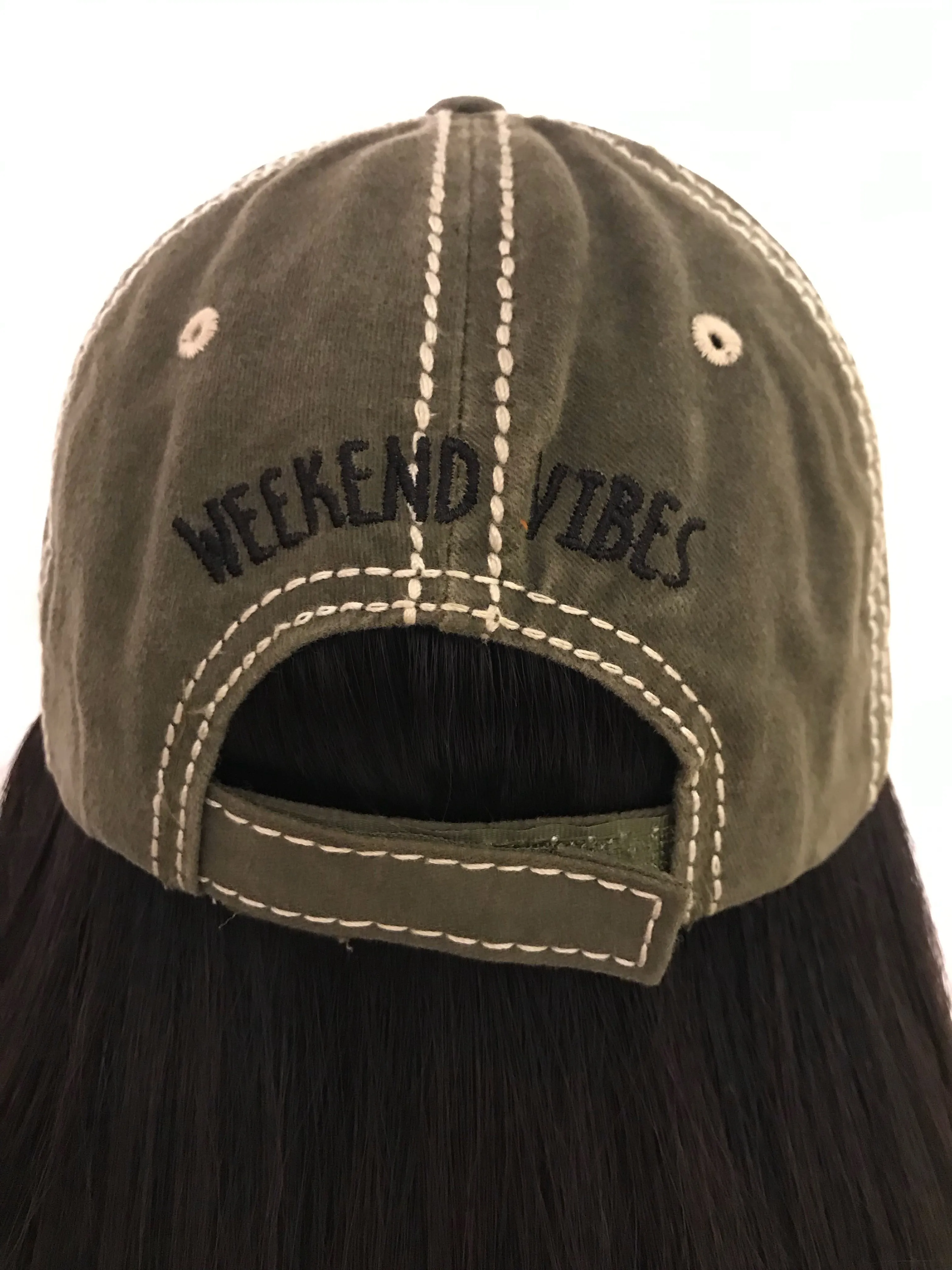 CAPS WEEKEND VIBES DISTRESSED DENIM