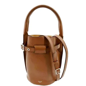 CELINE Big Bag Nano Bucket Leather Shoulder Bag Tan