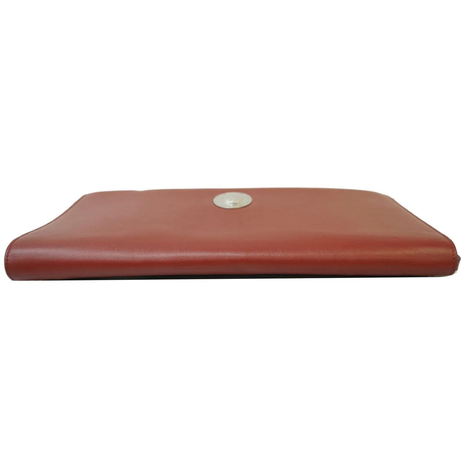CELINE Oval Flap Leather Strap Clutch Shoulder Bag Red
