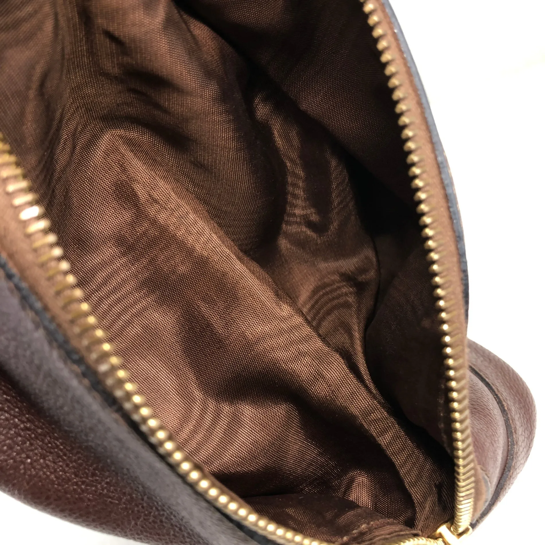CELINE Toggle Clasp Drawstring Shoulder bag Brown Vintage 4cufh5