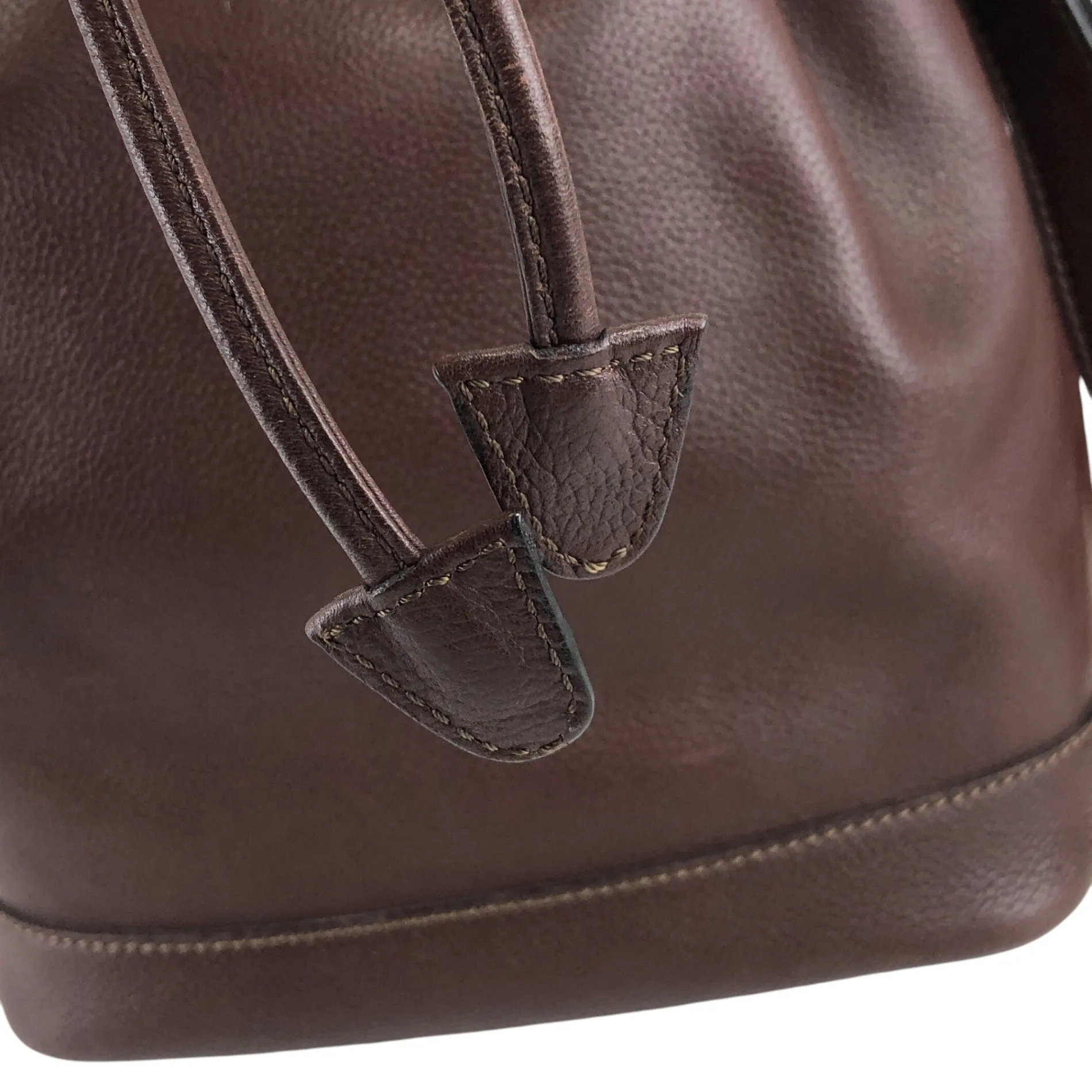 CELINE Toggle Clasp Drawstring Shoulder bag Brown Vintage 4cufh5