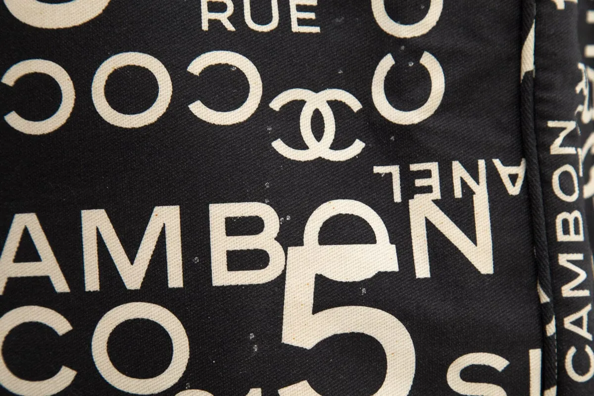 Chanel Black & White Rue Cambon Canvas Beach Tote
