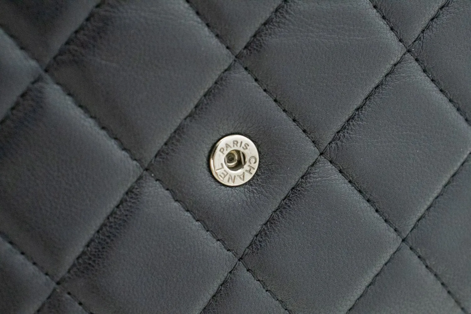 CHANEL Black Classic Wallet On Chain WOC Shoulder Bag Lambskin SV m93