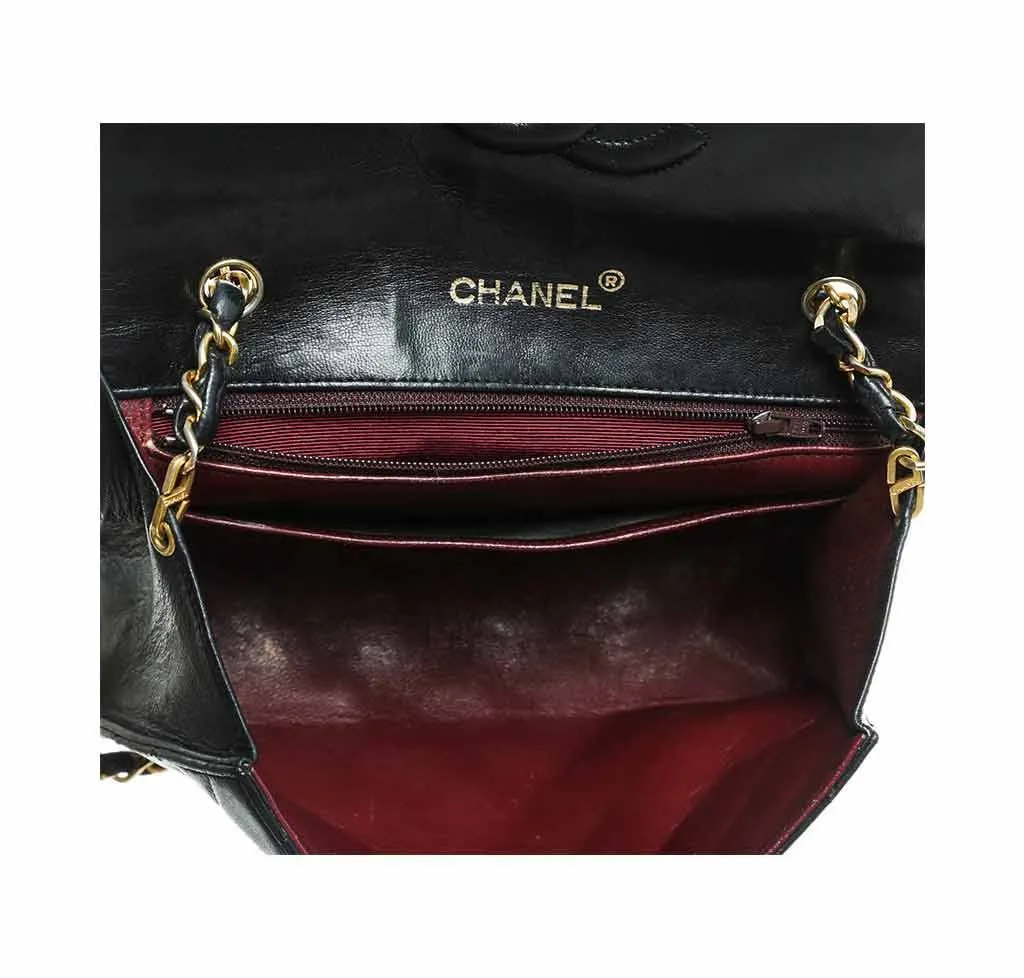Chanel Black Lambskin Shoulder Bag