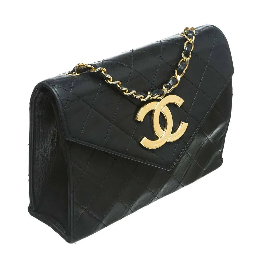 Chanel Black Lambskin Shoulder Bag