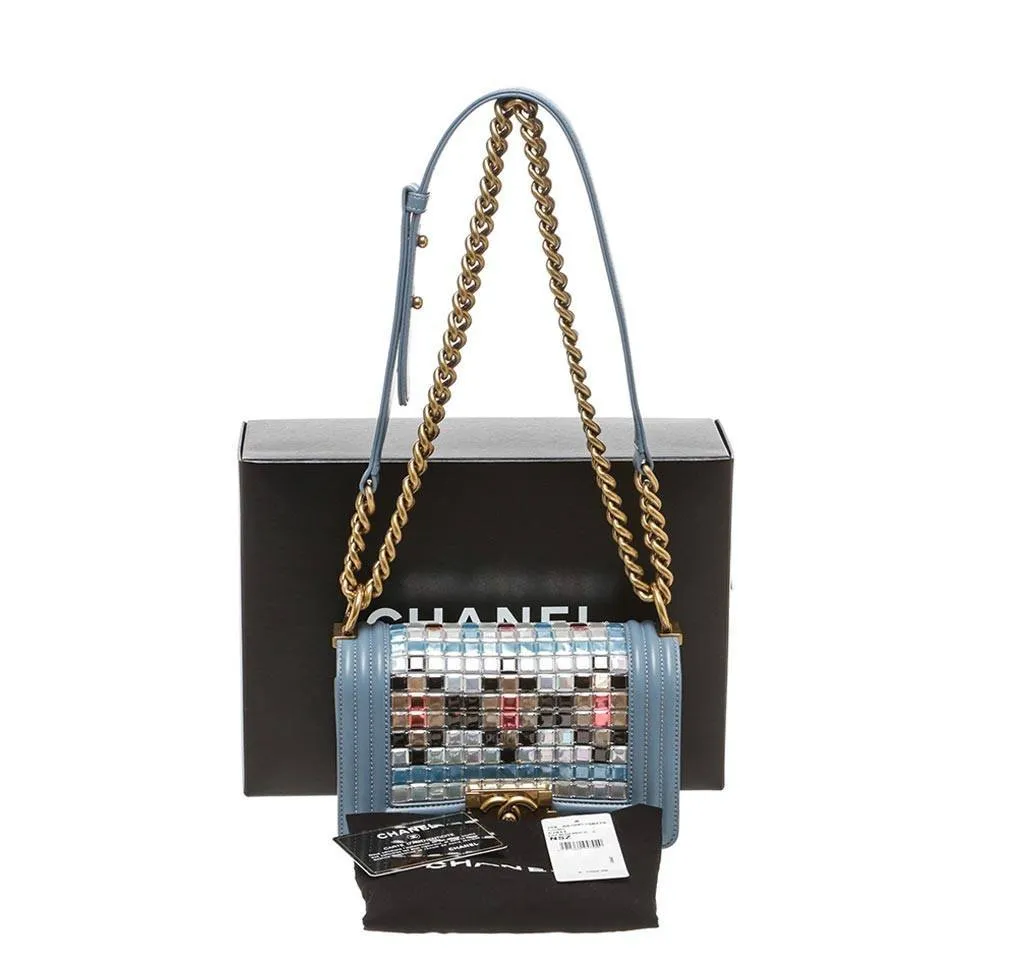 Chanel Boy Bag Mosaic Light Blue