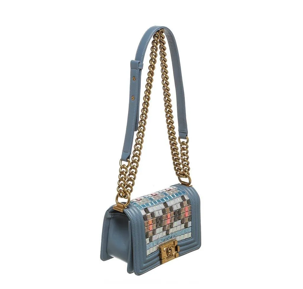 Chanel Boy Bag Mosaic Light Blue