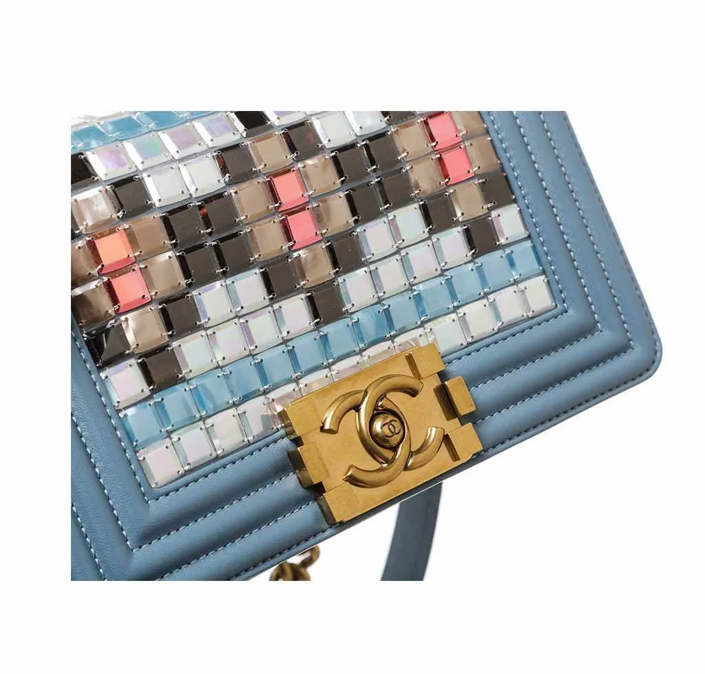 Chanel Boy Bag Mosaic Light Blue