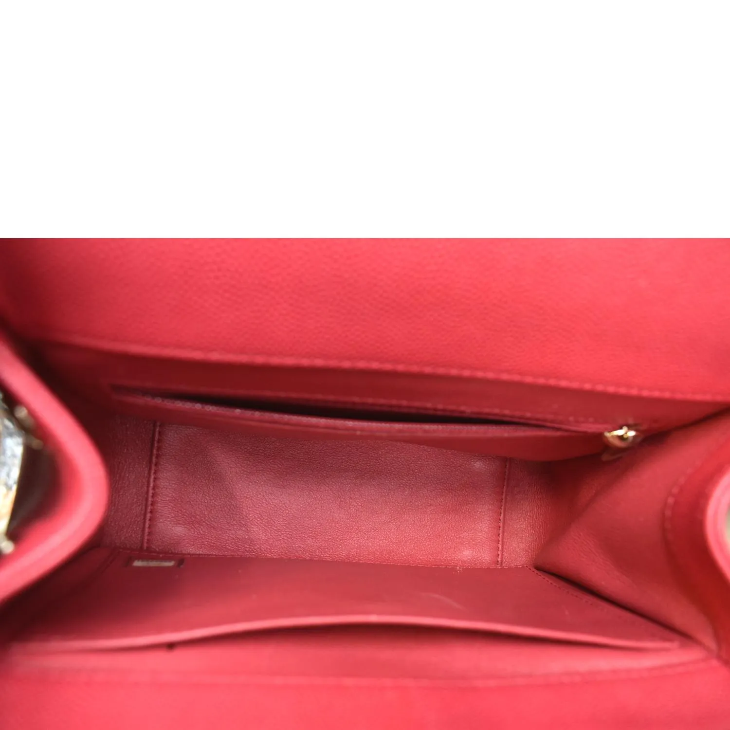 CHANEL Business Affinity Small Caviar Quilted Shoulder Bag Red