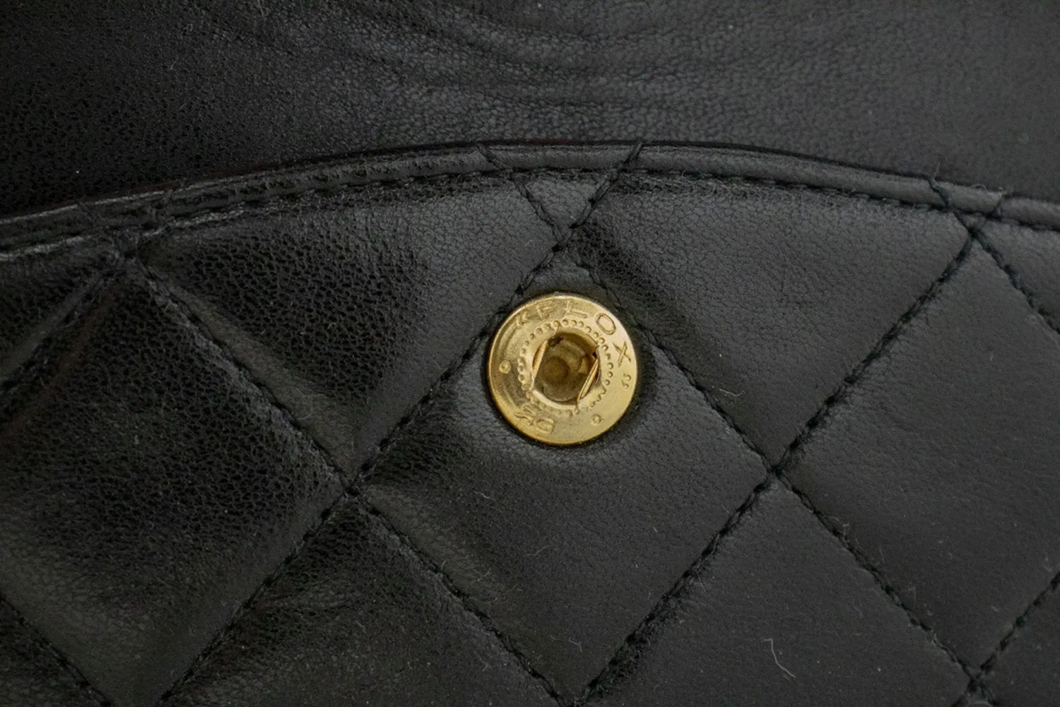 CHANEL Classic Double Flap 10" Chain Shoulder Bag Black Lambskin m29