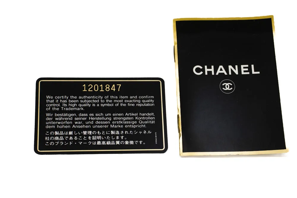 CHANEL Classic Double Flap 10" Chain Shoulder Bag Black Lambskin n72
