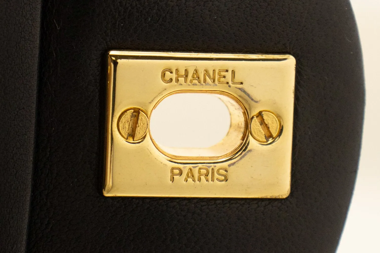CHANEL Classic Double Flap 10" Chain Shoulder Bag Black Lambskin n72