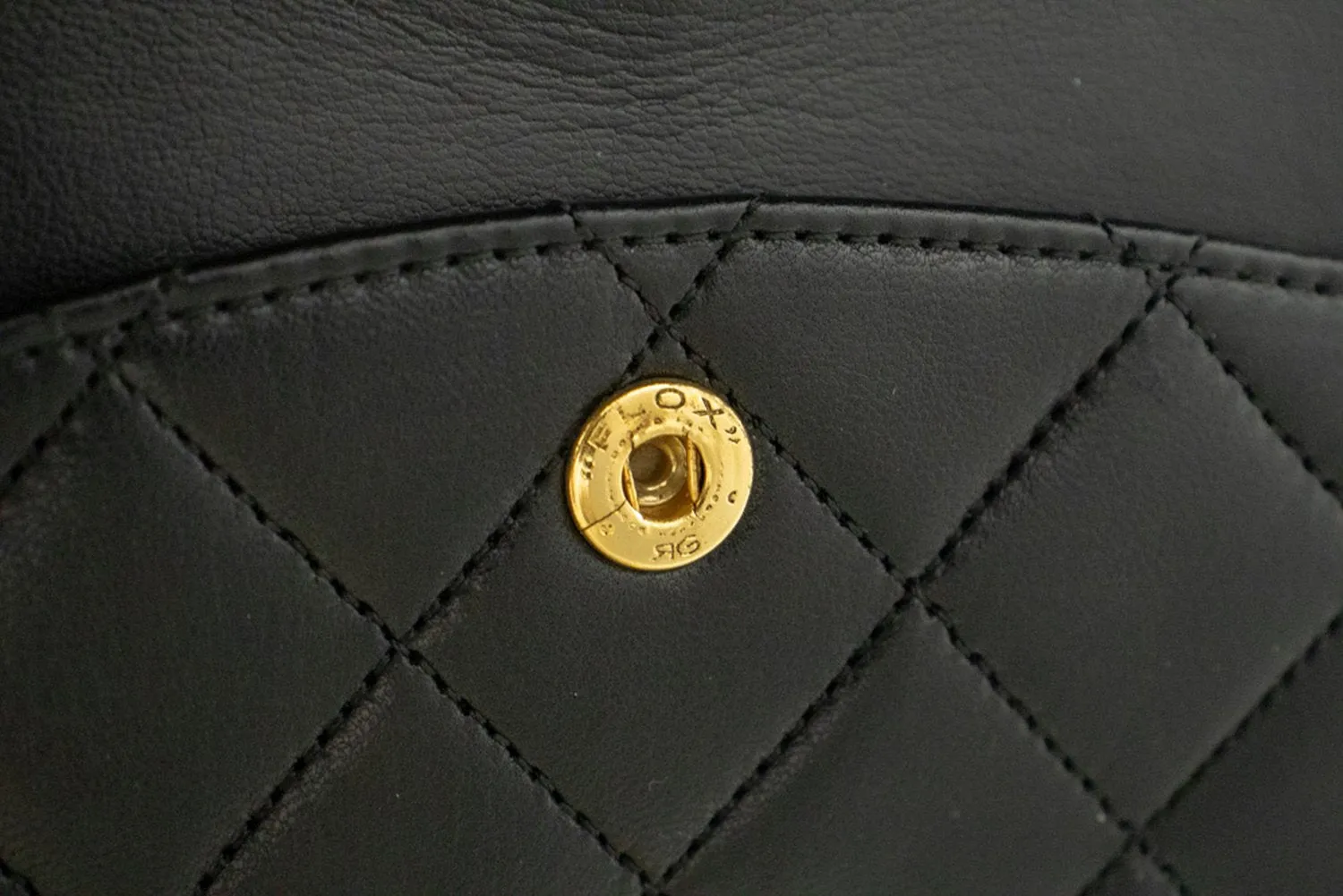 CHANEL Classic Double Flap 10" Chain Shoulder Bag Black Lambskin n72