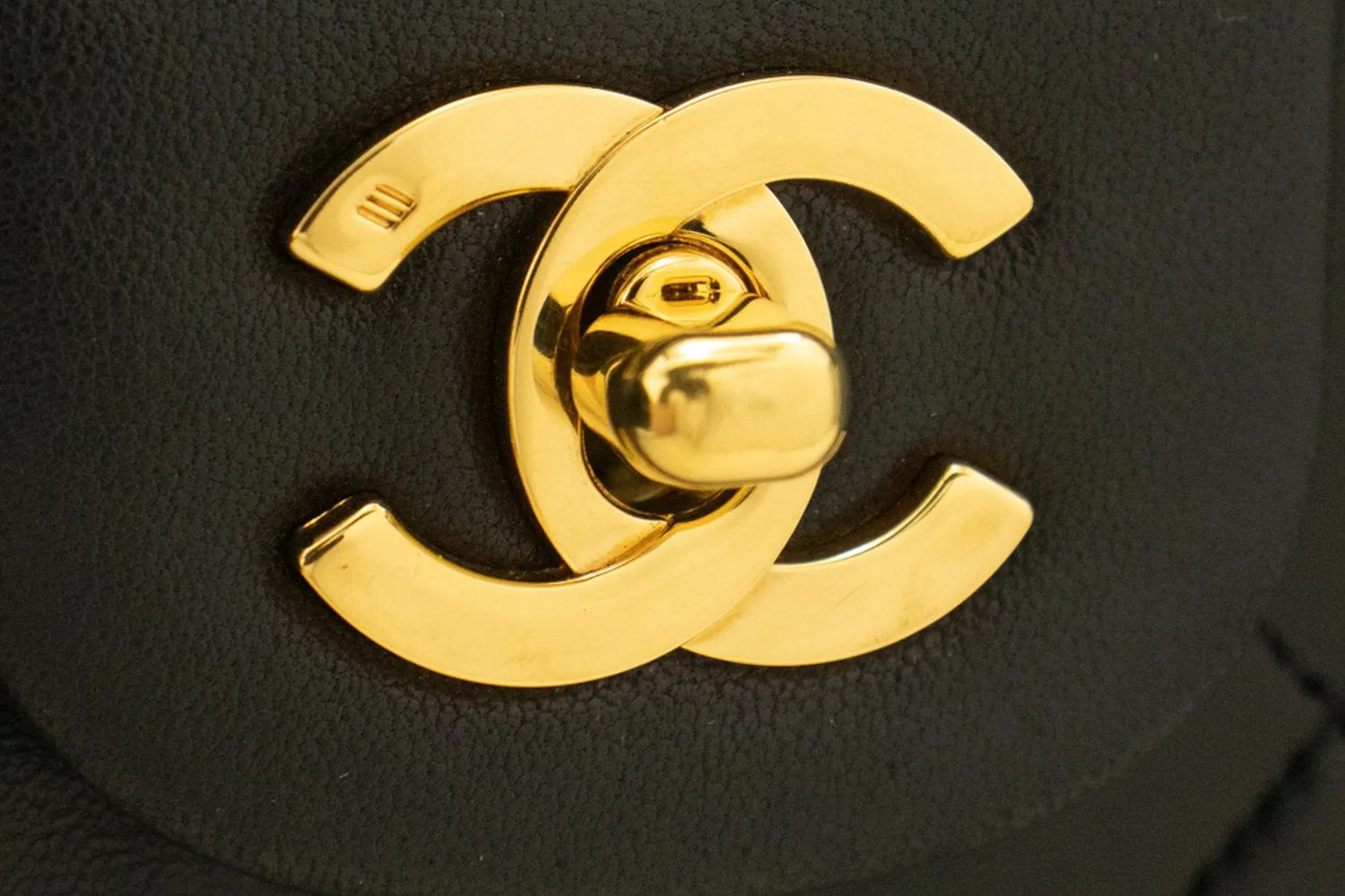 CHANEL Classic Double Flap 10" Chain Shoulder Bag Black Lambskin n72