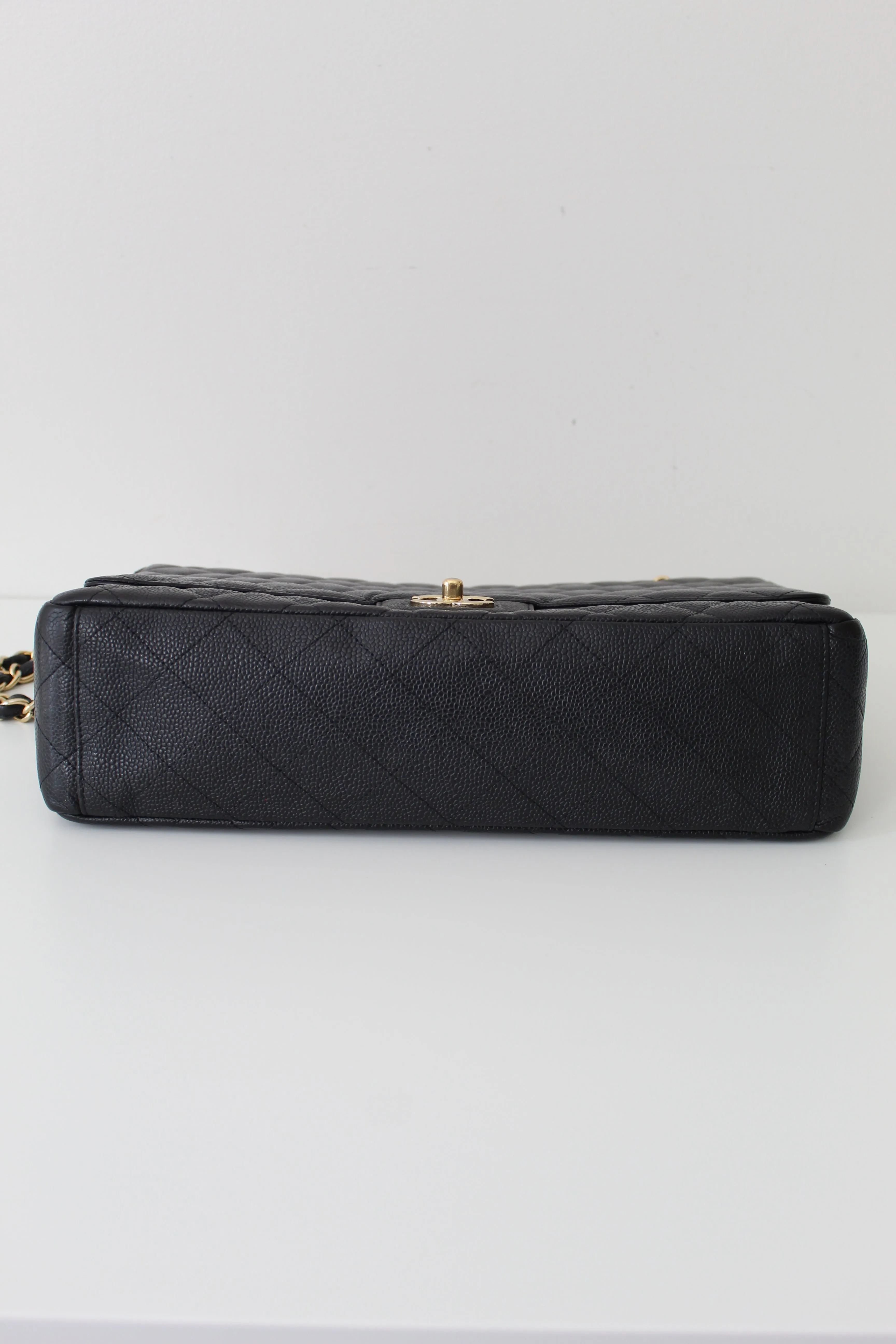 Chanel Classic Single Flap Bag Quilted Caviar Maxi