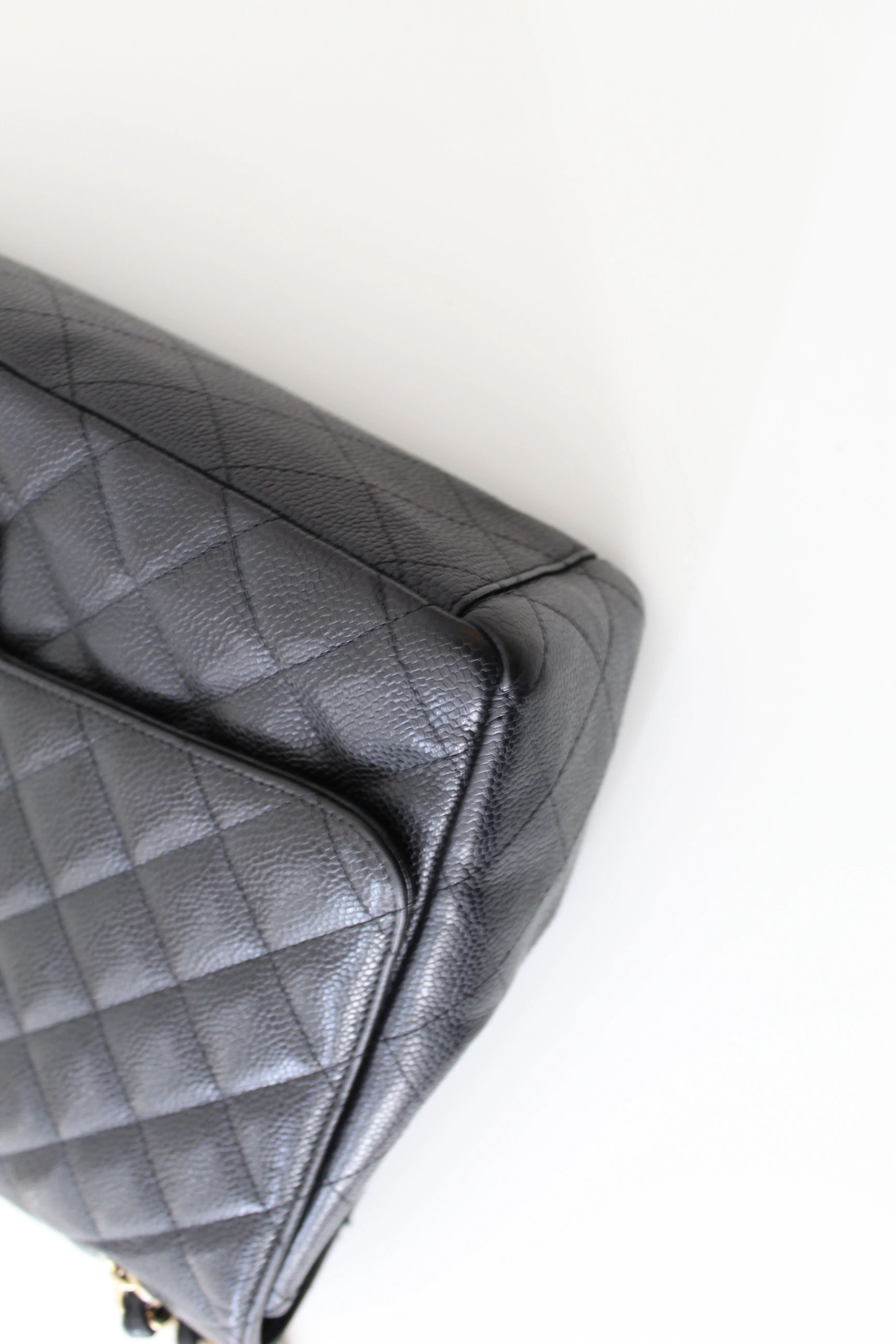 Chanel Classic Single Flap Bag Quilted Caviar Maxi