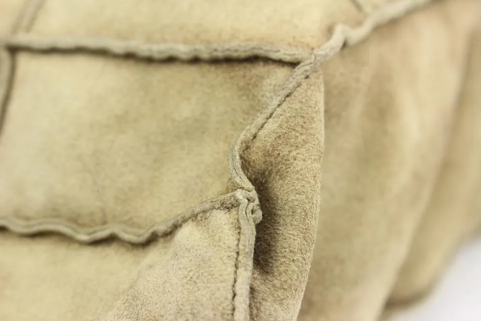 Chanel Light Brown Suede Patchwork Messenger Shopper Bag 87cz418s
