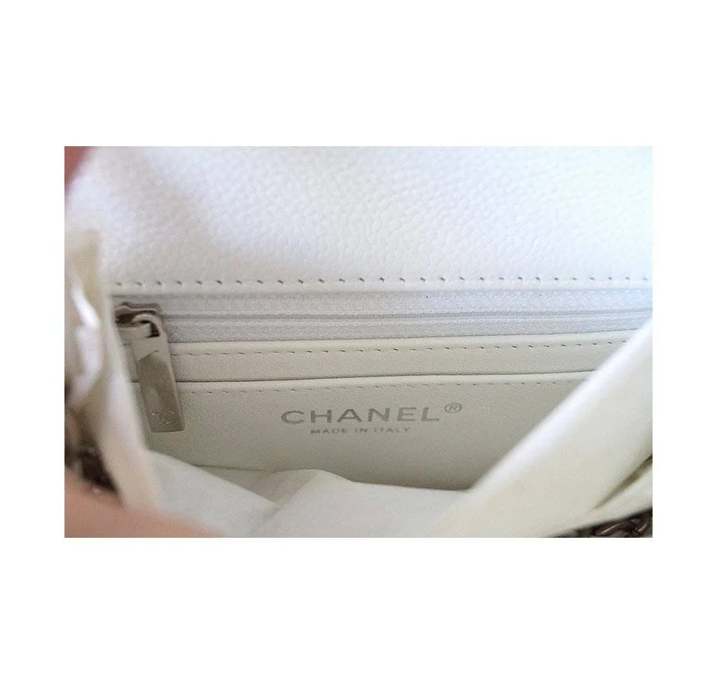 Chanel Mini Square Flap Bag White