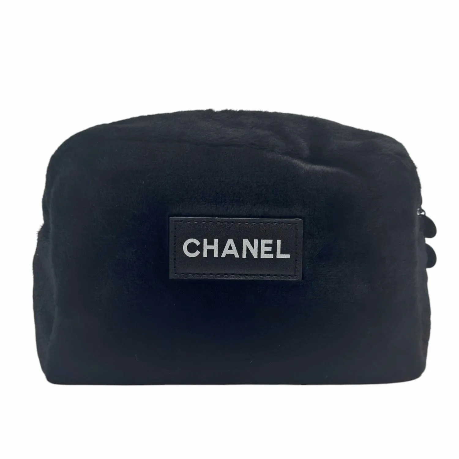 CHANEL VIP Gift Fluffy Faux Fur Makeup Travel Pouch - Black New w/Out Tags